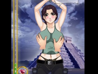 Adventure porn game with busty Lara girl