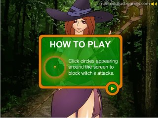 Nude witch and naked witches hunted in porn game